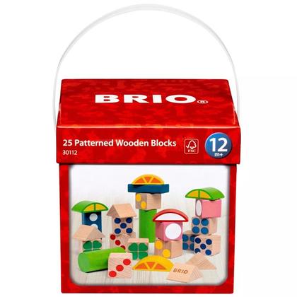 Brio 25 houten blokken met patroon